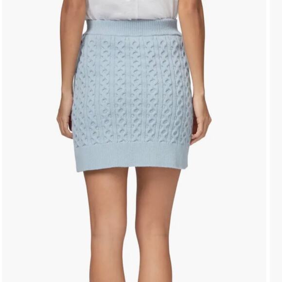 NWOT Paige Juliet Cable Wool Blend Sweater Skirt in Sky Blue – Sz L - Picture 2 of 7